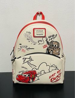 Loungefly Disney Pixar Cars Lightning McQueen & Mater Doodles Mini Backpack