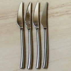 4pc Zwilling J.A. Henckels Opus Dinner Knives Stainless 9” Tip Curves Plain