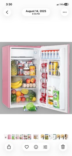 Brand new limited edition, pink mini refrigerator for 120