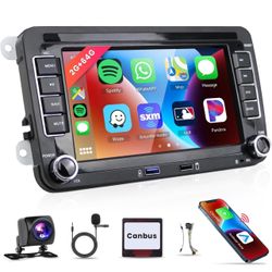 2G+64G Android Car Stereo Radio with Wireless Apple CarPlay Android Auto for VW Passat Jetta Golf TOURAN SEAT, 7 Inch HD Touchscreen with Two USB Blue