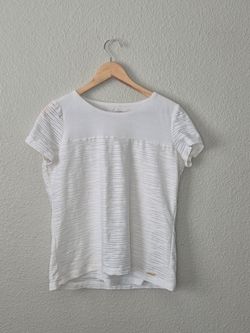 Calvin Klein Womens Textured Tee Soft White-Size: Medium