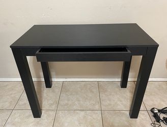 Black Writing Desk / Vanity Table with Drawer – $20