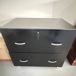 Black 2-Drawer Metal Filing Cabinet