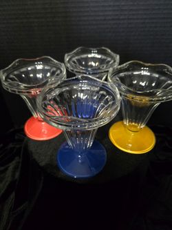 Vintage Luminarc France Glass Sundae Dishes  Set of 4