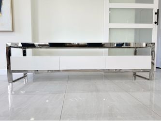 White Miami TV Stand fits TVs up To 90”
