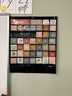 Boho Classroom Calendar, Neutral Color Calendar, Office Calendar