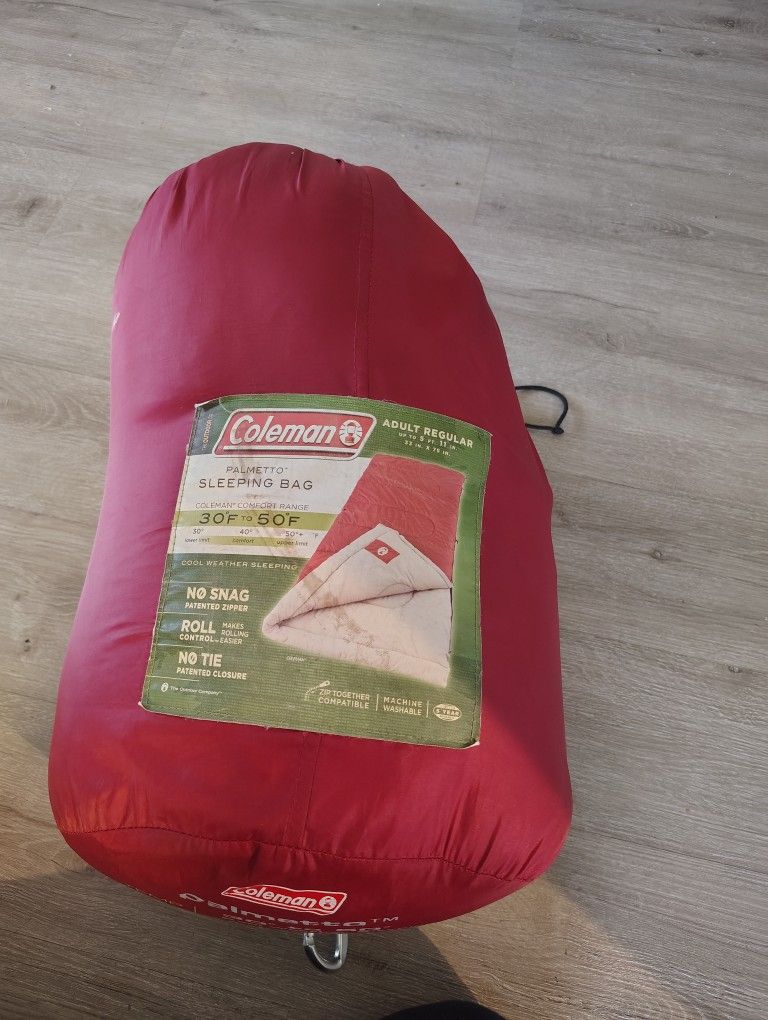 Coleman Palmetto Cool Weather Adult Sleeping Bag - 33 x 75 Inches - 30F to 50F