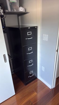 Black 4-Drawer Metal Filing Cabinet