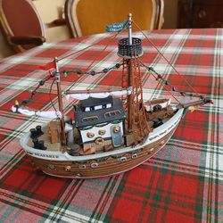 Lemax CCarole Towne 2002 "Seafarer" LED Ceramic Ship Christmas Village