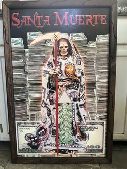 Framed art Santa Muerte Money