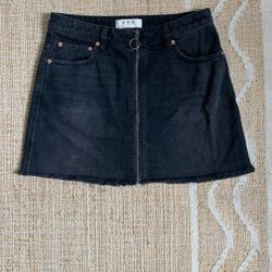 Free People Black Denim Skirt