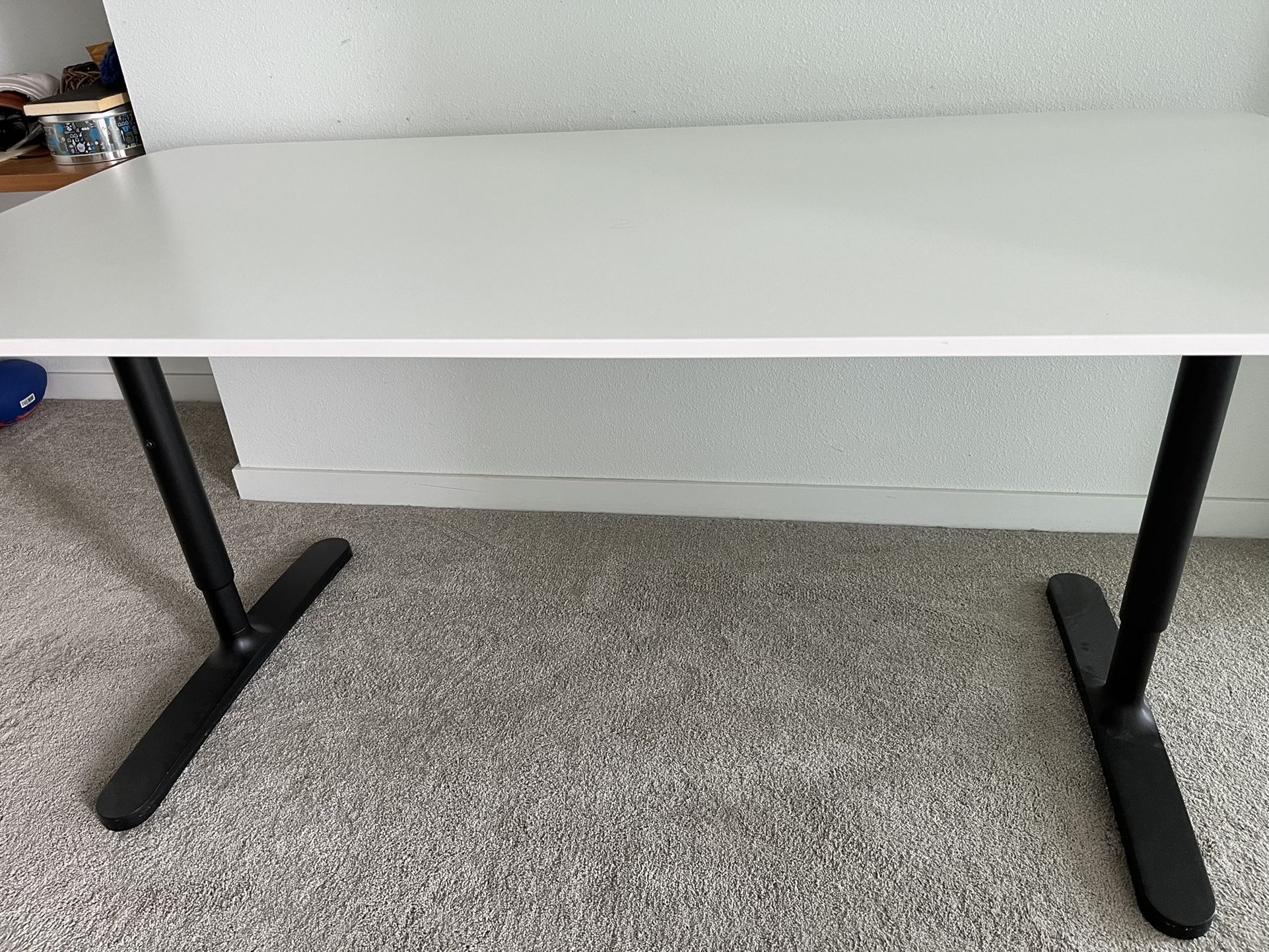 IKEA Bekant Desk White 63x31.5 with Cable Organizer Net for Sale in