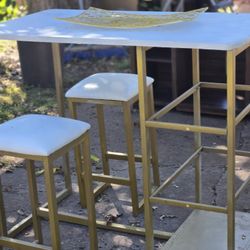 Table And Two Chairs (W/glass, Not Posted)