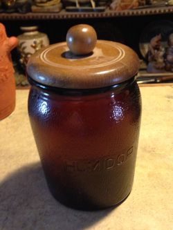 Vintage Amber Dura glass style cigar humidor