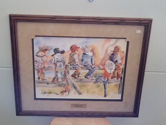 Puppy Love Signed/Numbered Print Linda Loeschen *Missing Glass*