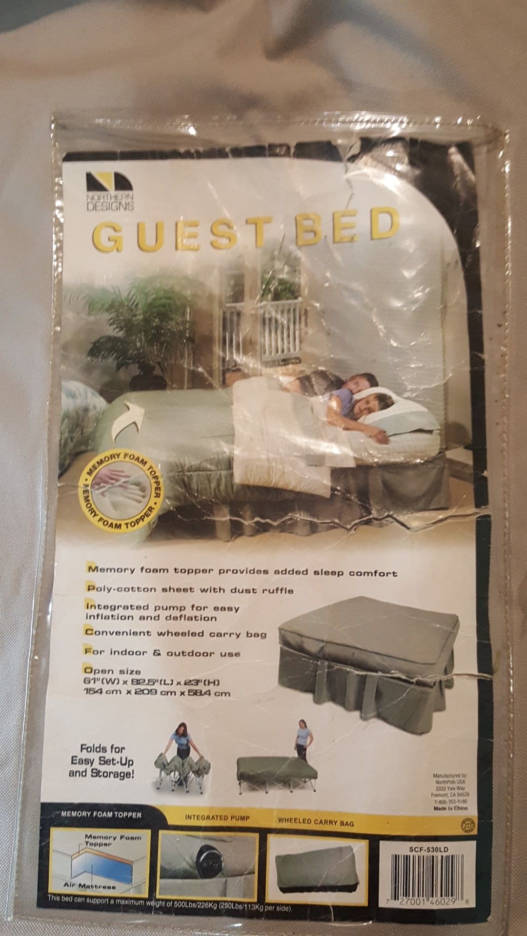 Brand new guest bed by Northern designs memory foam topper