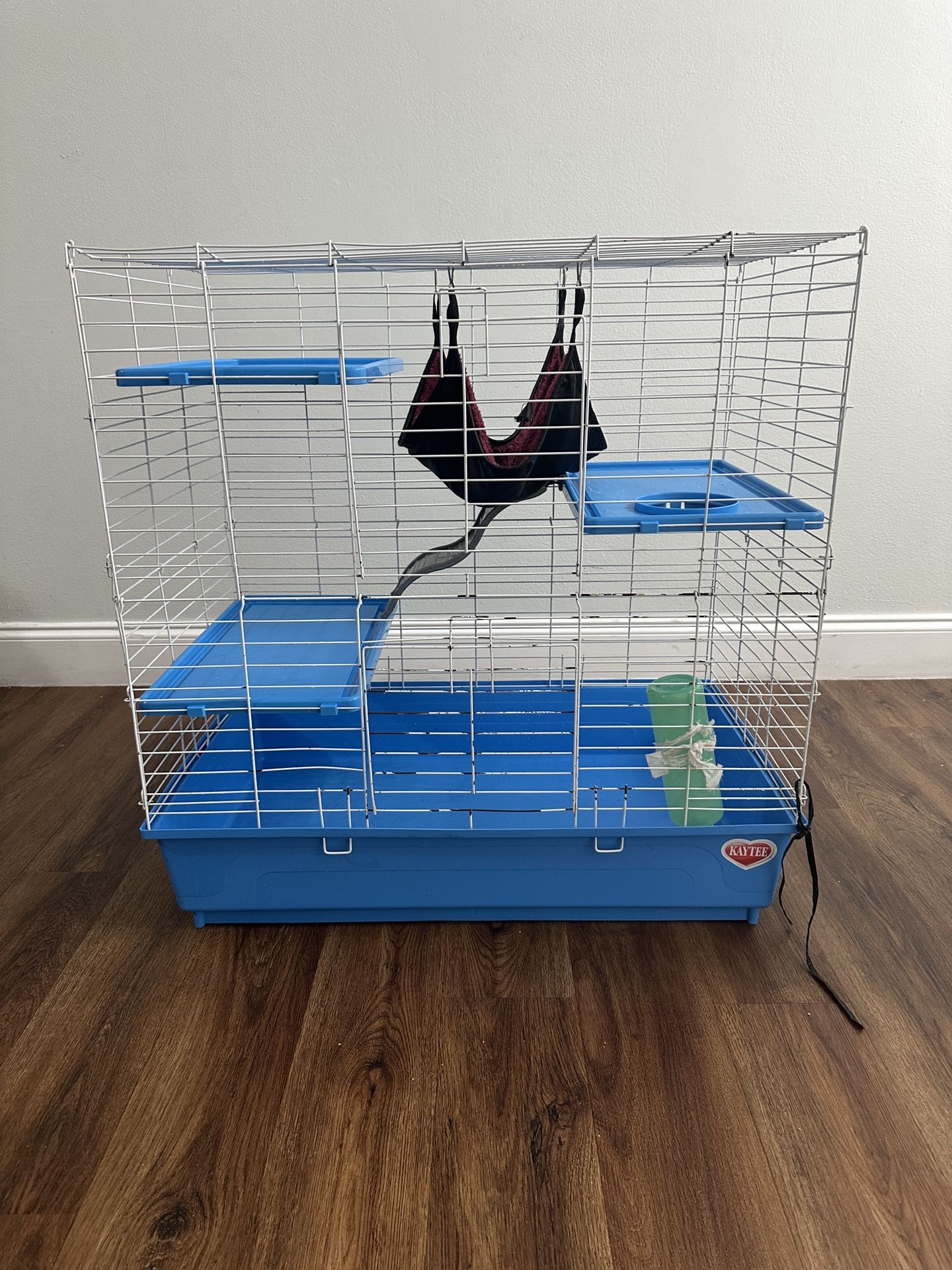 Large 30” Cage with Hammock, Platforms & Water Dispenser – Perfect for Small Animals!