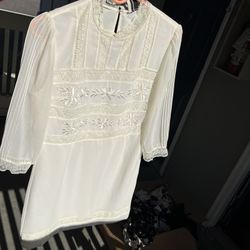 Topshop vintage White Long Sleeve Dress size 8
