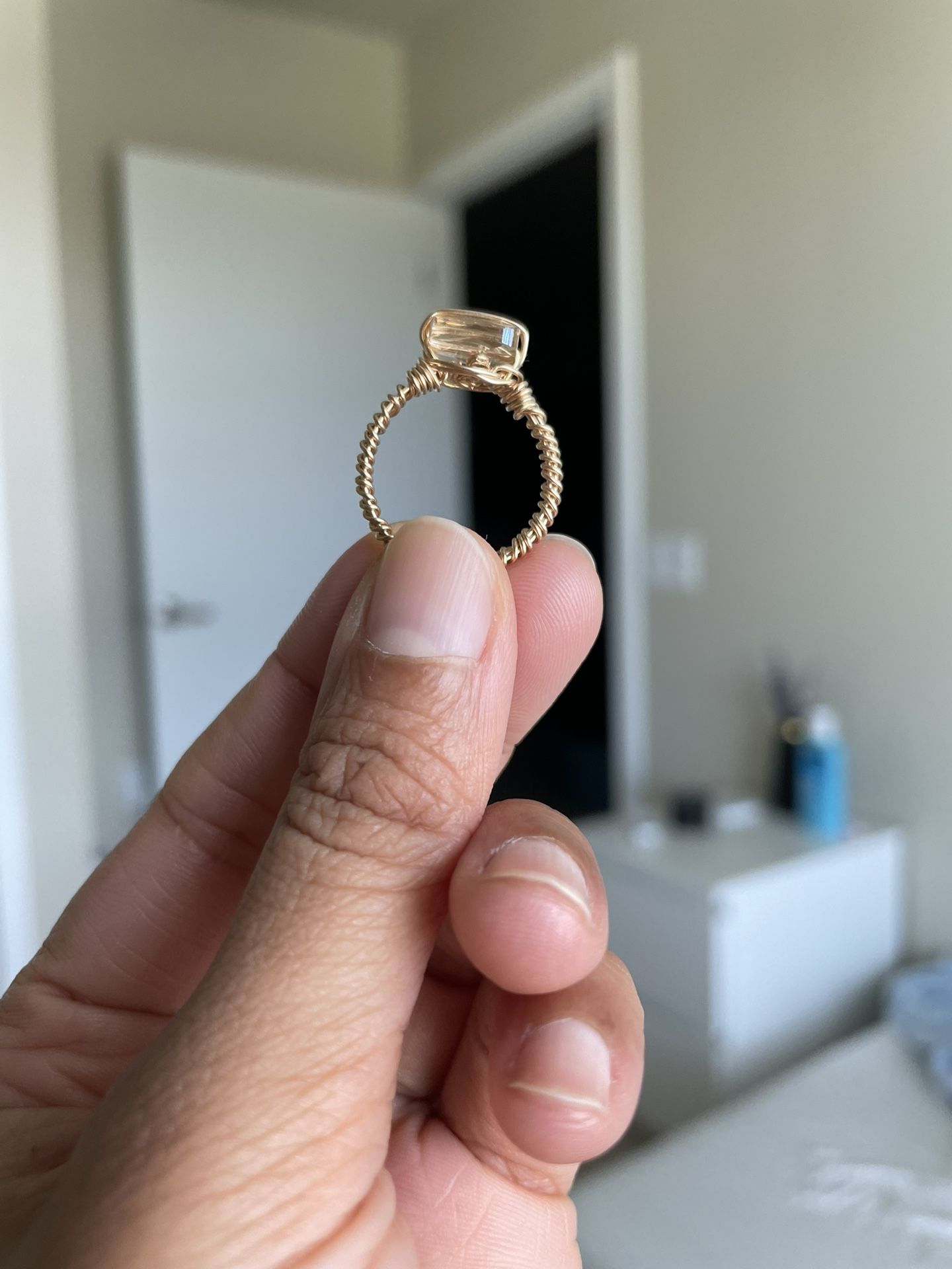 18 Caret Gold Plated Ring With Color Stone