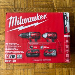 MILWAUKEE M18 COMPACT 2 TOOL COMBO KIT