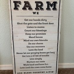 15”x26” Open Box Farmhouse Style Wood Sign
