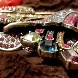 Heidi Daus Necklace And Earring Set Lilies And Butterflies Swarovski Crystals