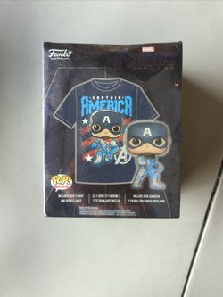 BRAND NEW Funko Pop Captain America FYE Limited Edition with T-shirts (XL)