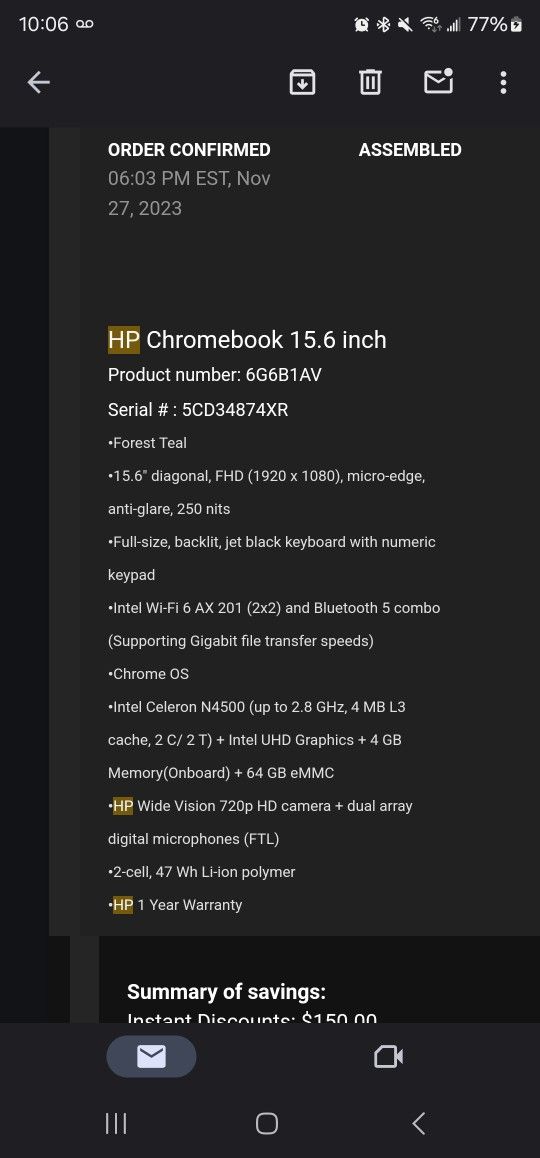 Like New Hp Chromebook