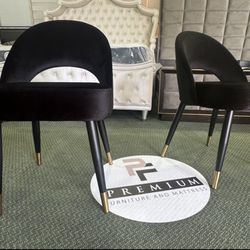 BLACK/GOLD Velvet Dining Chairs 🪑 👌🏻👌🏻