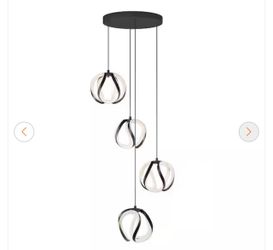 Vivaldi 25-Watt 4-Light Modern Black 5CCT Integrated LED Chandelier Hanging Light Fixture for Dining Room or Kitchen (2 AVAILABLE, $150 EACH)