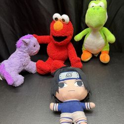 Sesame Street Elmo,Purple Unicorn,Super Mario Green Yoshi Nintendo,Naruto Toy