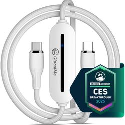 GlocalMe UniCord Charging Cable with 4G WiFi Mobile Hotspot and 1GB Datas, 3.2ft USB C Cable, 65W Fast Charging USB C Cable with a USB A, Type C for i