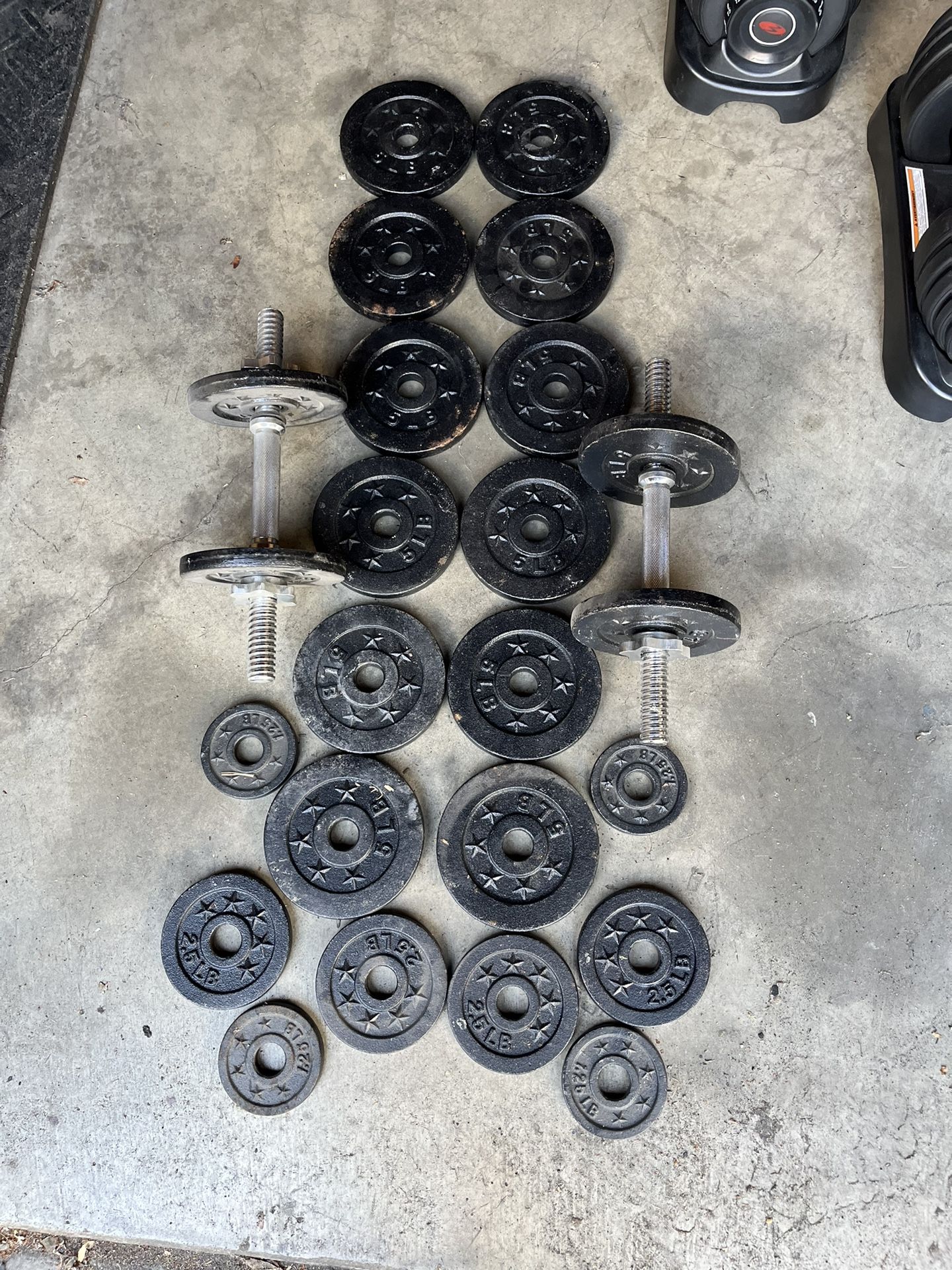 Standard Weights with Dumbbells Bars