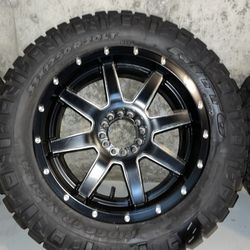 (Three) Fuel Maverick 20x9 1. Along With (three) Nitto Ridge Grappler 33x12.50R20LT (Load F) 217140