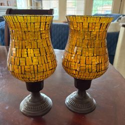 Glass Hurricane Candle Holders