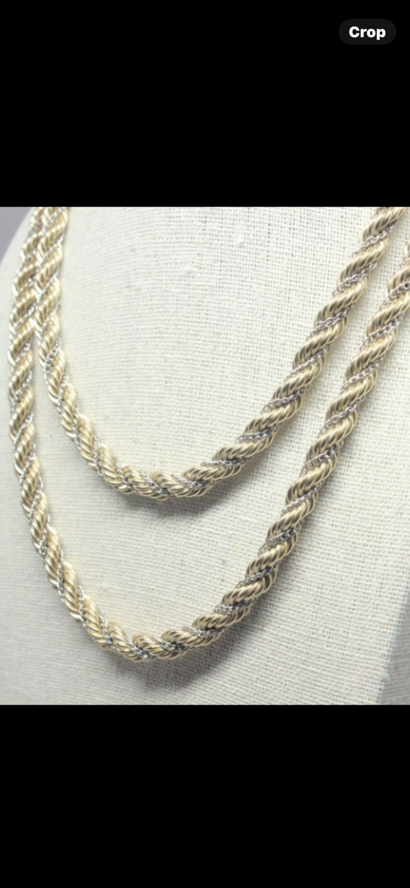 3 piece beautiful Gold-plated and stainless steel rope and ball twisted chain necklaces And Bracelet