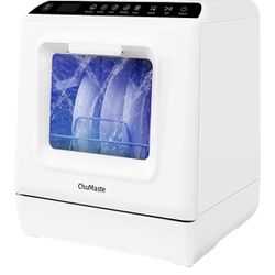 Portable Dishwasher Countertop, Countertop Dishwasher With Water Tank, Counter Top Dishwasher With 5 wash Programs, It can also be connected to the ta