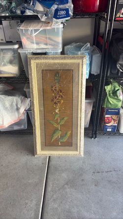 Large Vintage Botanical Floral Wall Art – Ornate Gold Frame