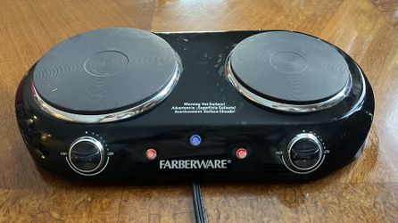 Farberware 1800W Double Burner Electric Cooktop Lightweight Black