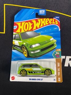 Hot Wheels ‘90 Honda Civic EF Lime Green JDM Diecast