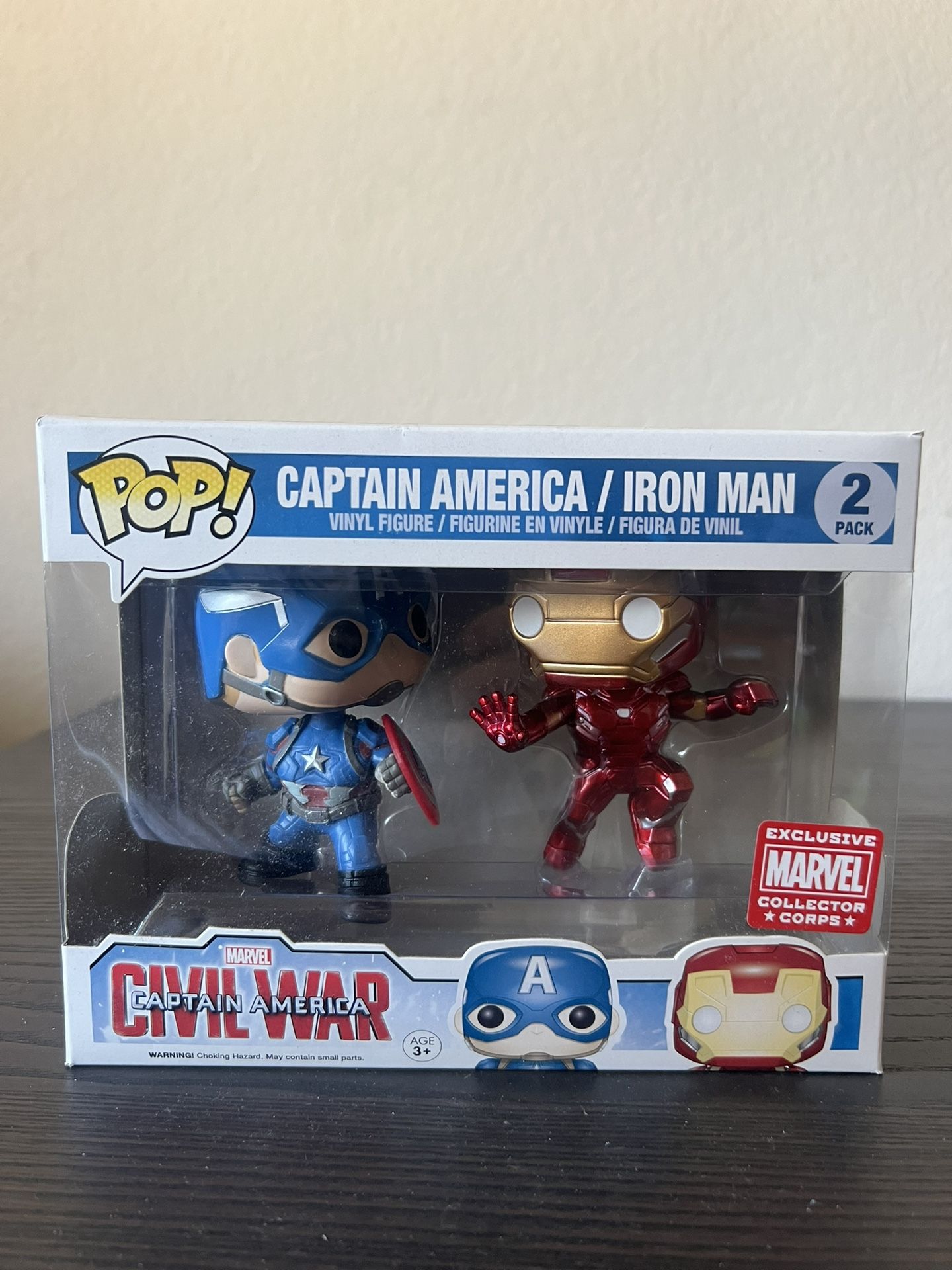 VAULTED EXCLUSIVE 2-Pack Captain America Iron Man Civil War Funko Pop Marvel MCU