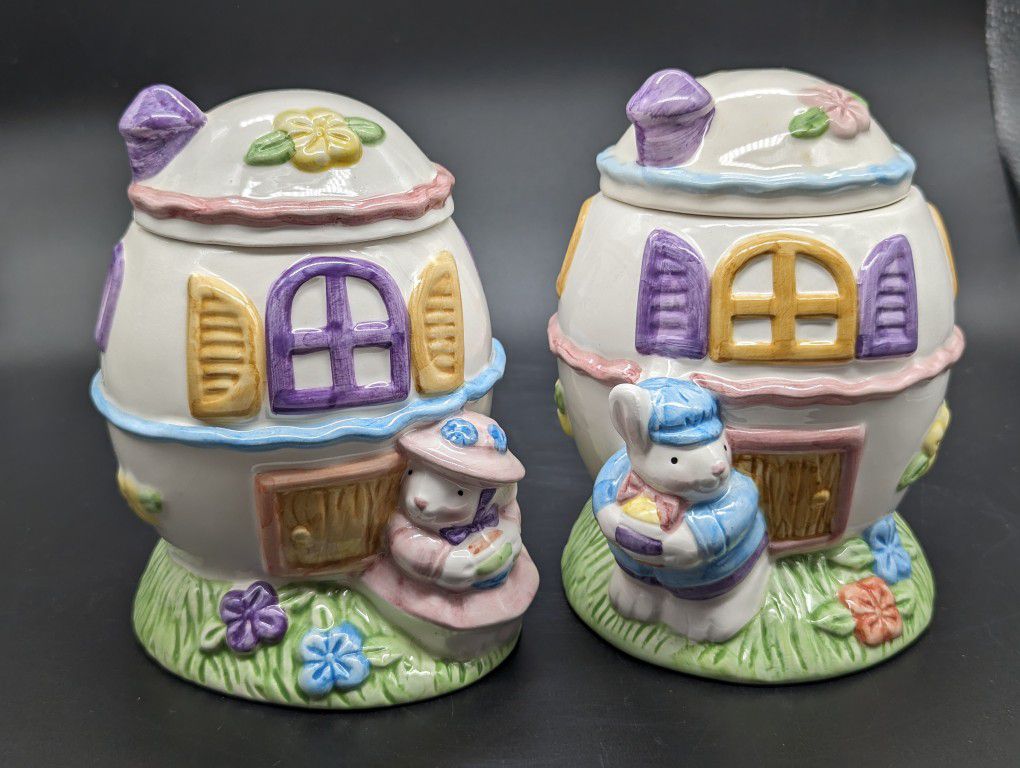 Ceramic Easter Candy Dish Set Of 2