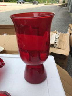 Antique red ruby candle holder