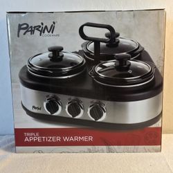 Parani Appetizer Warmer Three 1qt Pots Individual Temperature Control