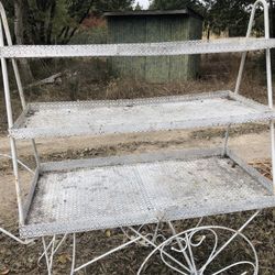Vintage White Heritage Display Cart