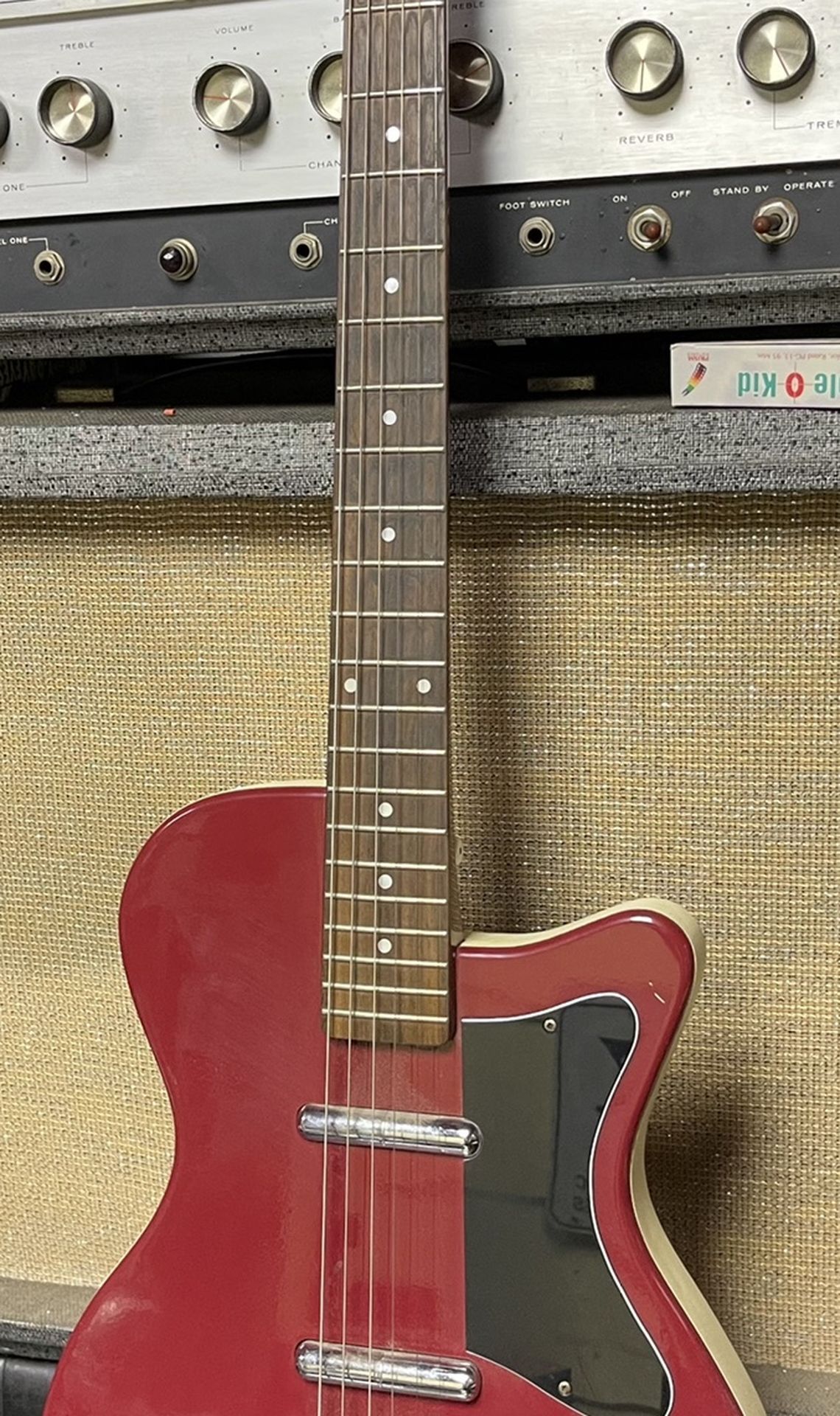 1990’s Danelectro U2 Commie Red Lipstick Pickup Guitar
