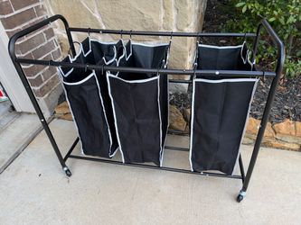 3 Bag Rolling Laundry Sorter Cart