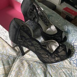 Hardly Worn Black Lace Heels
