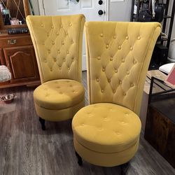 Royal high-back, velvet accent chair.