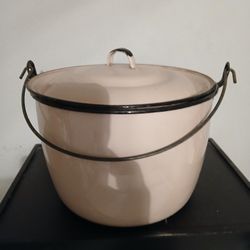 Vintage Enamel Pot w/ Lid